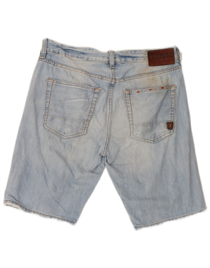 Pantalones cortos de mezclilla desgastados para hombre Uniform W30 Algodón azul medio