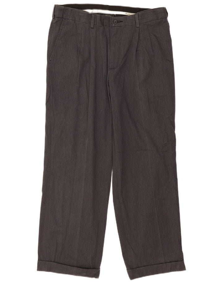 Eddie Bauer Pantalón chino con pinzas para hombre W36 L31 Gris clásico