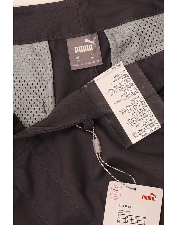 Puma Pantalones cortos chinos para hombre W34 Poliéster gris grande