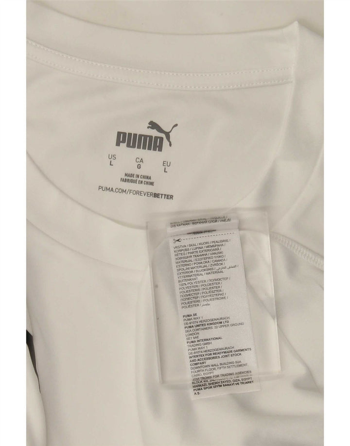 Puma Mens Deutshland Graphic Camiseta Top Grande Poliéster Blanco