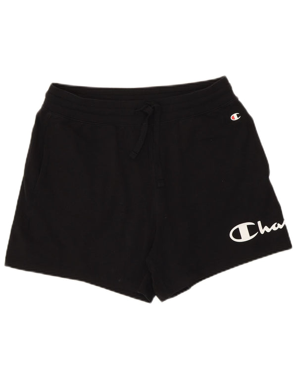 Champion Shorts deportivos gráficos para mujer UK 12 Medium Black Cotton