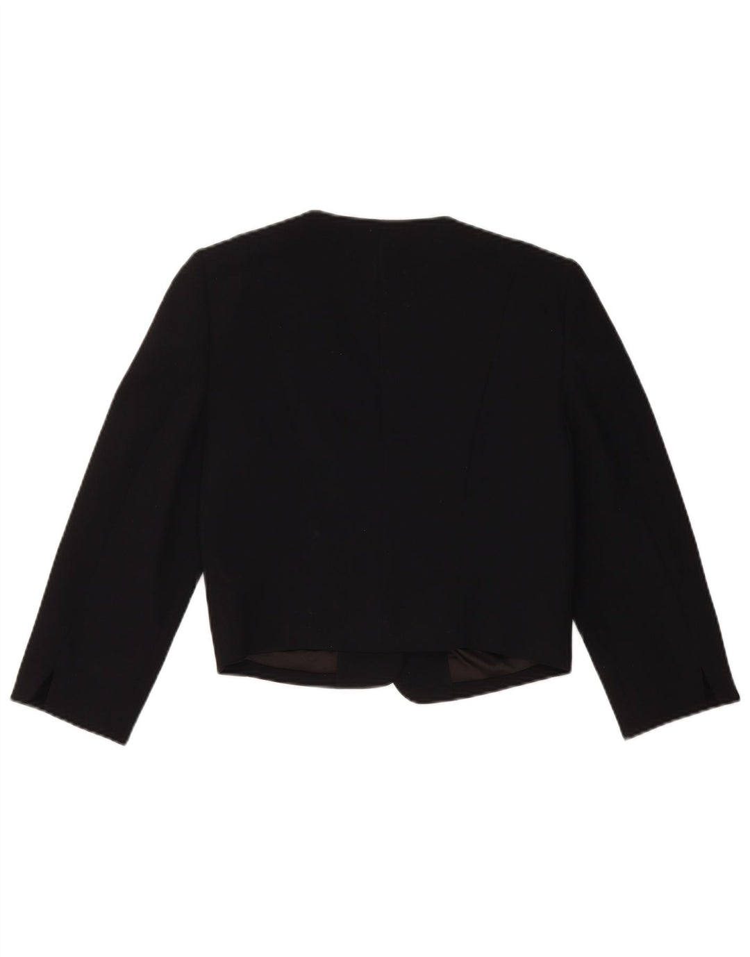 Monsoon Chaqueta tipo blazer abierta corta para mujer UK 40 Small Poliéster negro