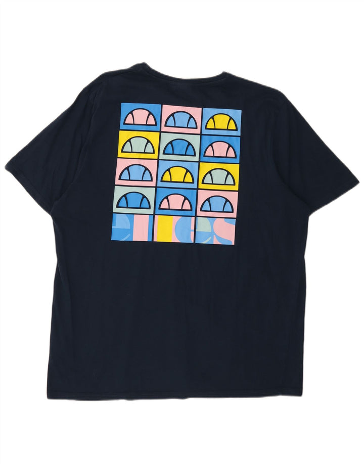ELLESSE Camiseta gráfica para hombre Top 2XL Azul marino Algodón