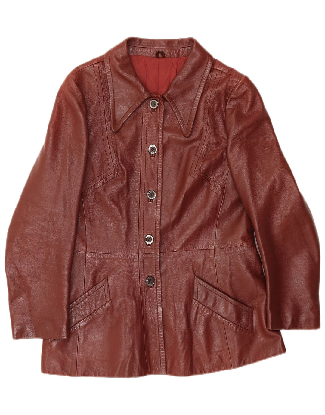 Emme Chaqueta de cuero para mujer IT 46 Large Brown