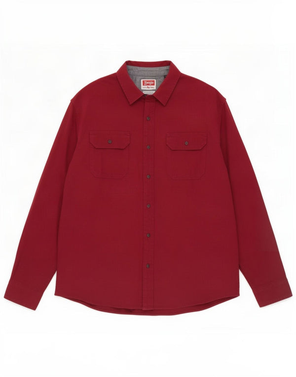 Wrangler Camisa Flex para Hombre 2XL Algodón Burdeos