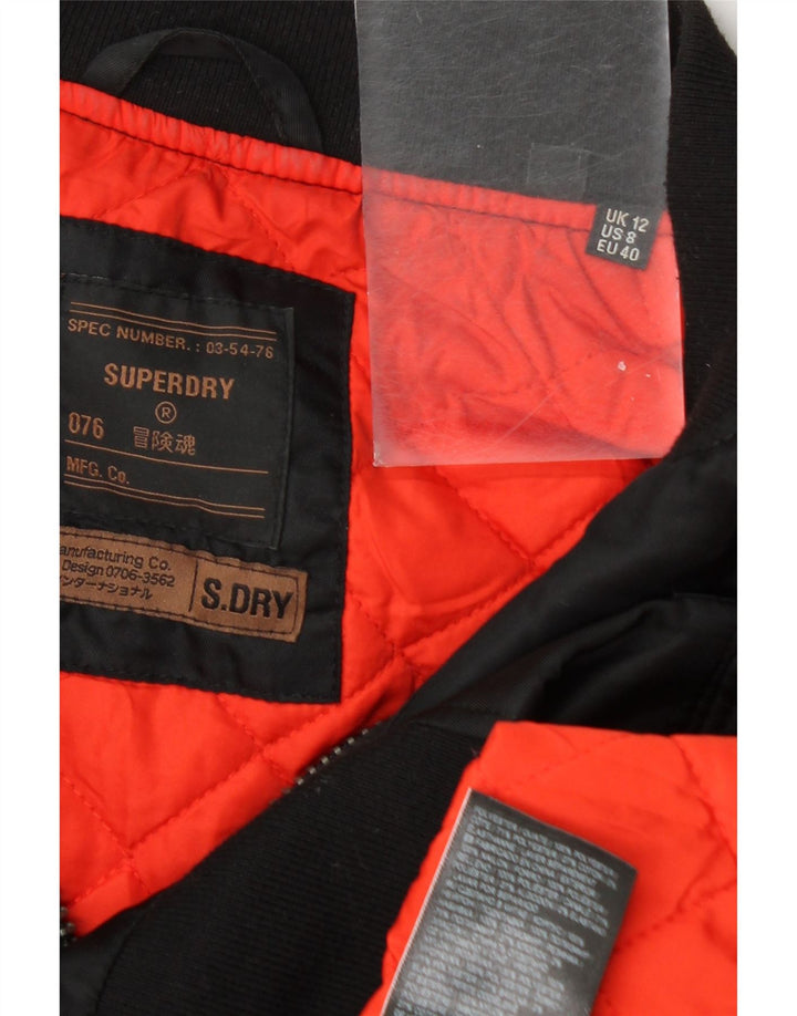 Superdry Chaqueta Bomber para Mujer UK 40 Mediano Poliéster Negro