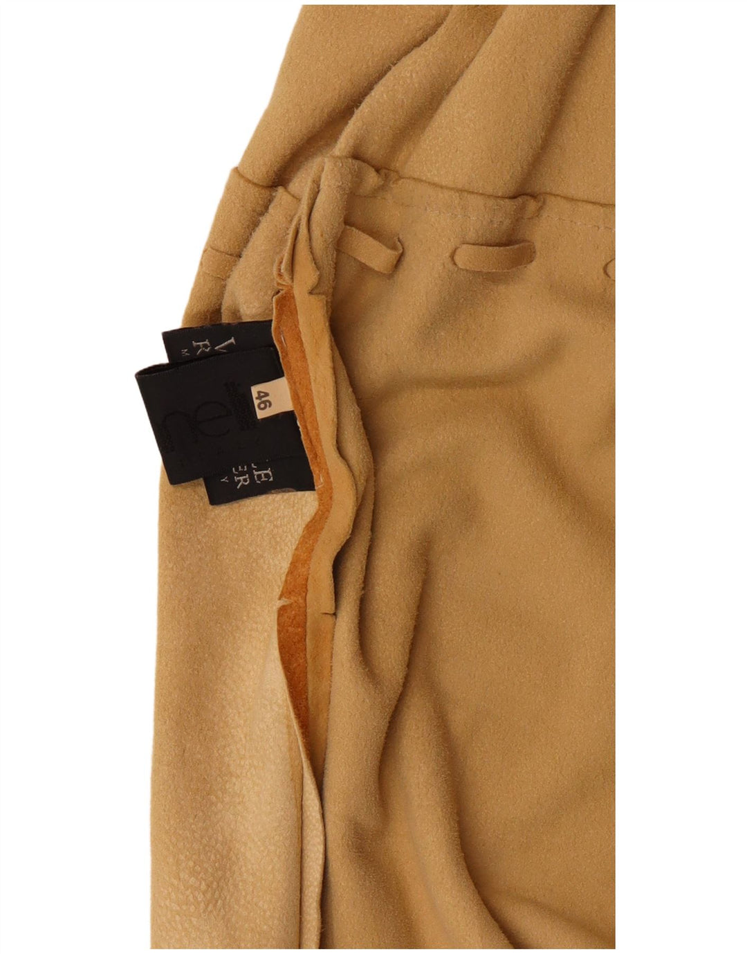 Fontanelli Chaqueta camisera de ante para mujer IT 46 Cuero beige grande