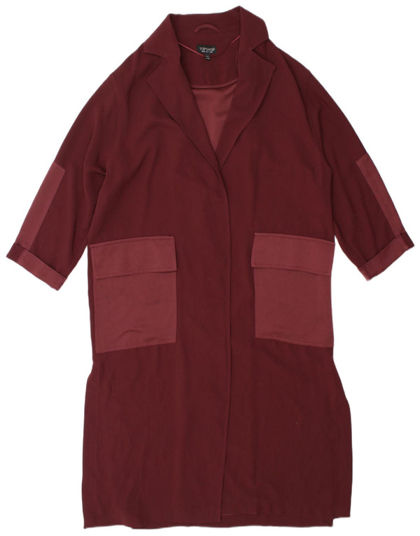 Topshop Cárdigan largo para mujer UK 8 Small Borgoña Colorblock