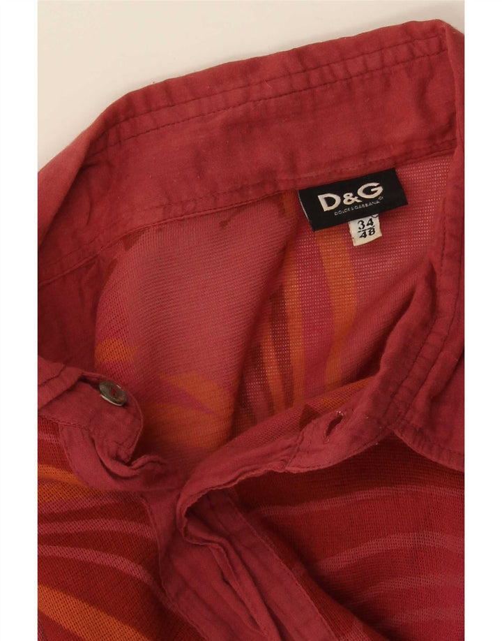 Dolce & Gabbana Camisa Hombre IT 48 Mediana Roja Floral
