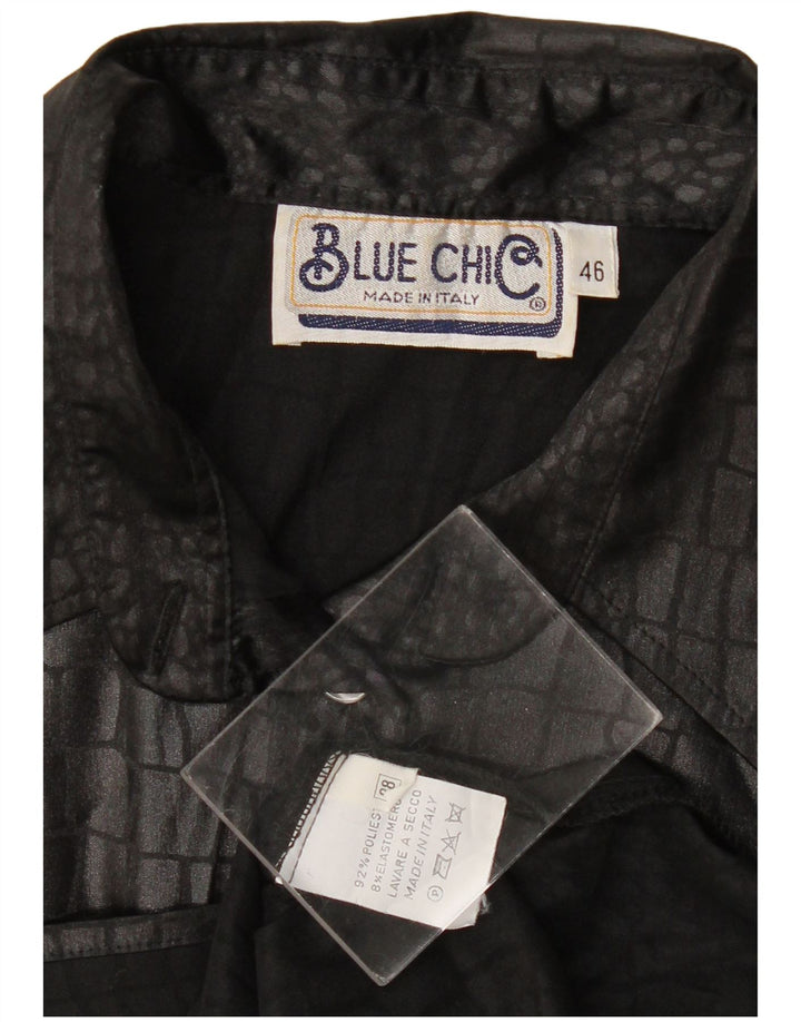 Blusa camisa mujer vintage IT 46 Poliéster estampado animal negro grande