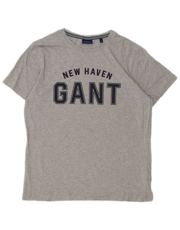 Gant Camiseta Gráfica para Hombre Top Grande Gris Algodón