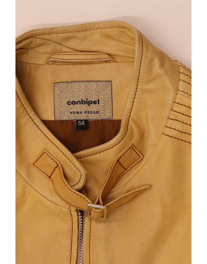 Chaqueta de cuero para mujer Conbipel IT 54 3XL Amarillo