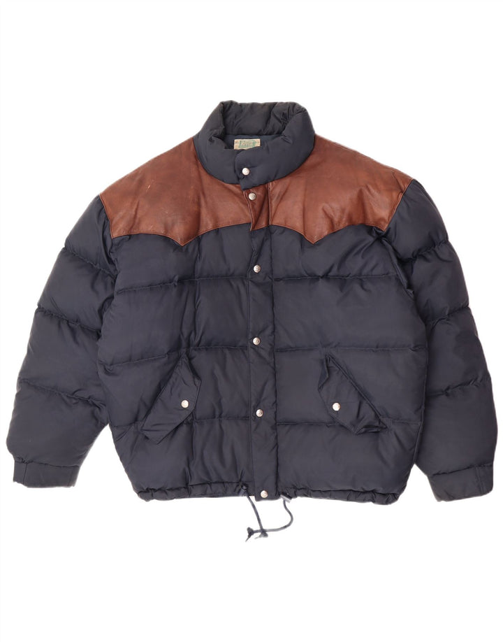 Rifle Chaqueta acolchada para hombre UK 40 Large Azul marino Colorblock Poliamida