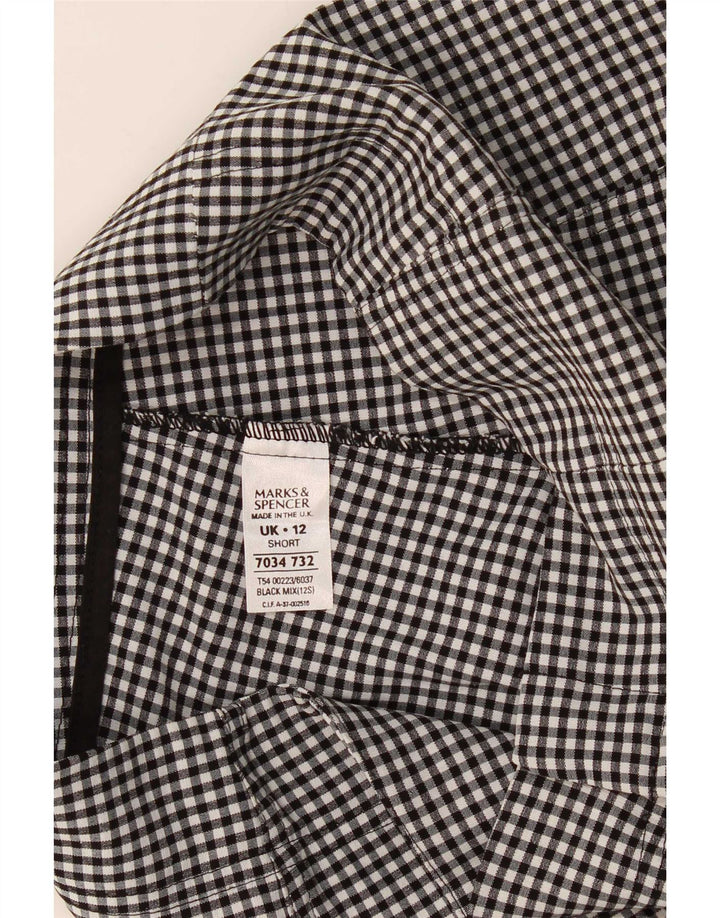 Marks & Spencer Pantalones Capri para Mujer UK 12 Medium W28 L21 Black Gingham