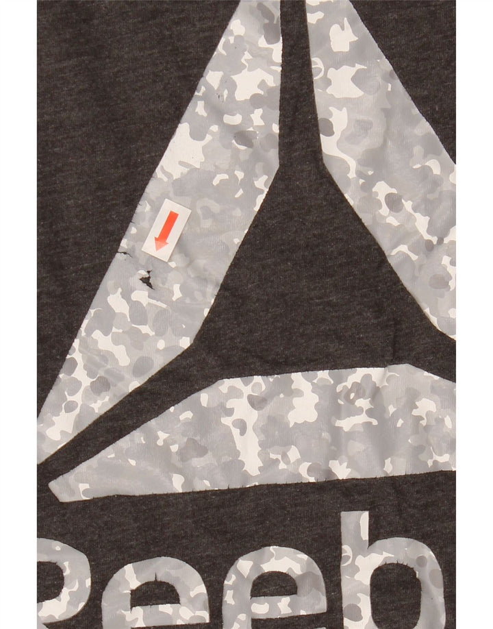 Reebok - Camiseta gráfica para hombre, talla pequeña, algodón gris