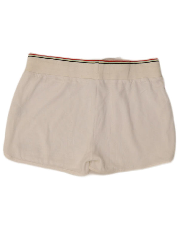 Ellesse Pantalones cortos deportivos para mujer UK 46 Grande Algodón blanco