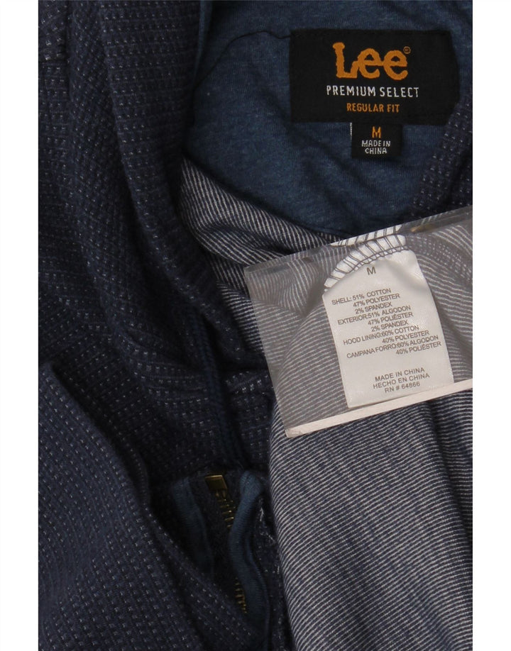LEE Suéter con capucha y cremallera de ajuste regular para hombre Algodón con manchas azul marino mediano