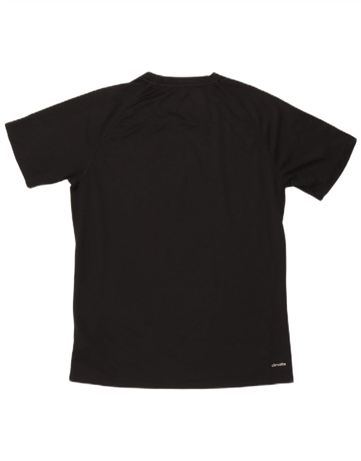 Adidas Mens Climalite Graphic Camiseta Top Grande Negro Poliéster