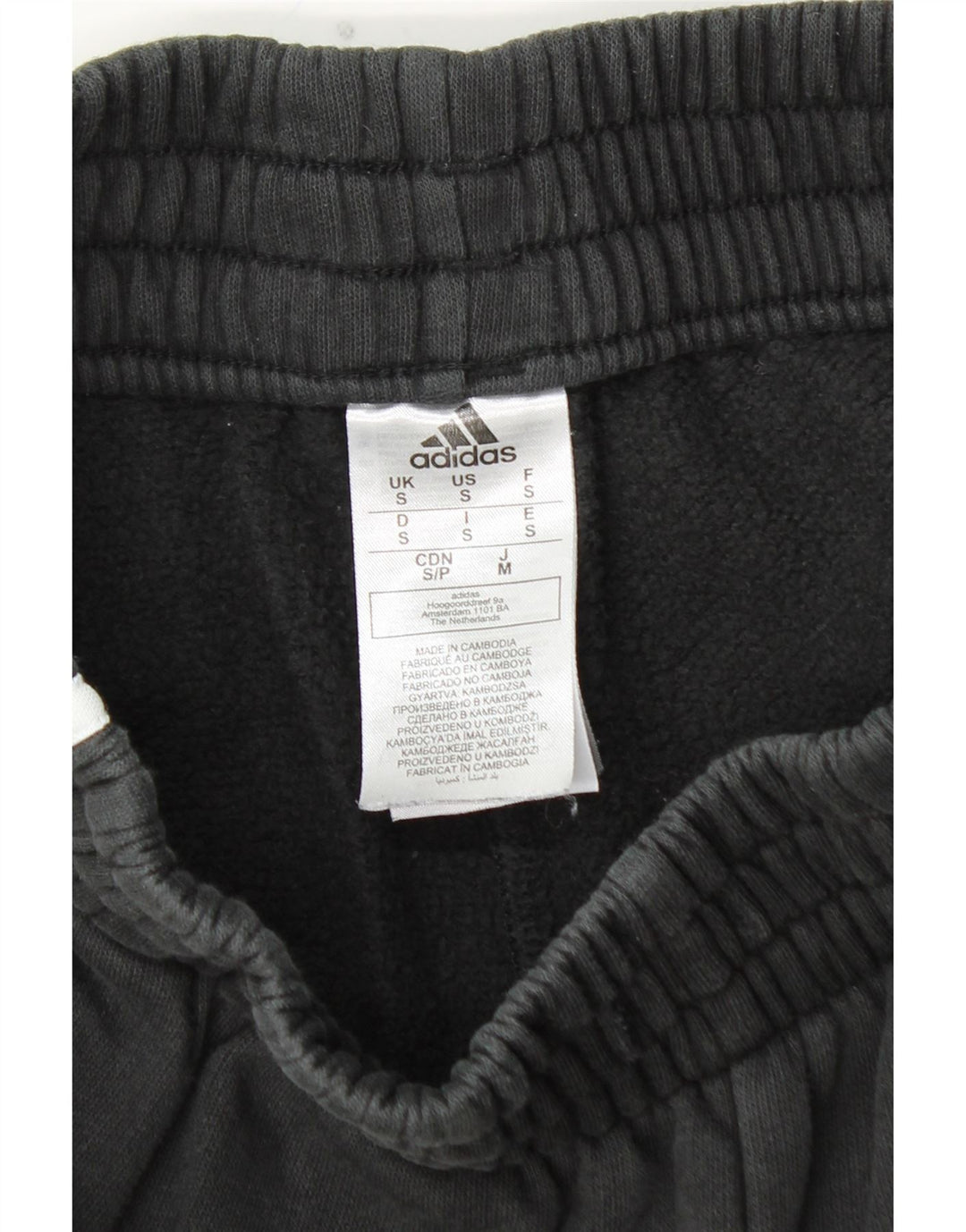 ADIDAS Hombre Chándal Pantalones Joggers Pequeño Algodón Negro