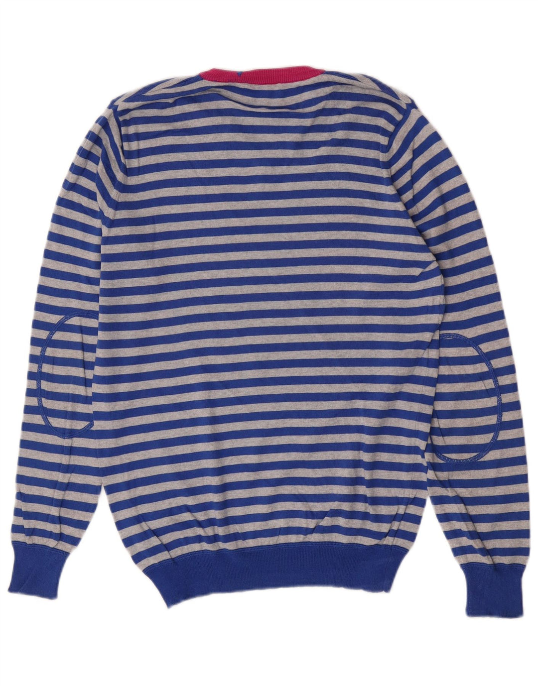 Jersey De Algodón Con Cuello En V Para Hombre Gas Azul Medio A Rayas