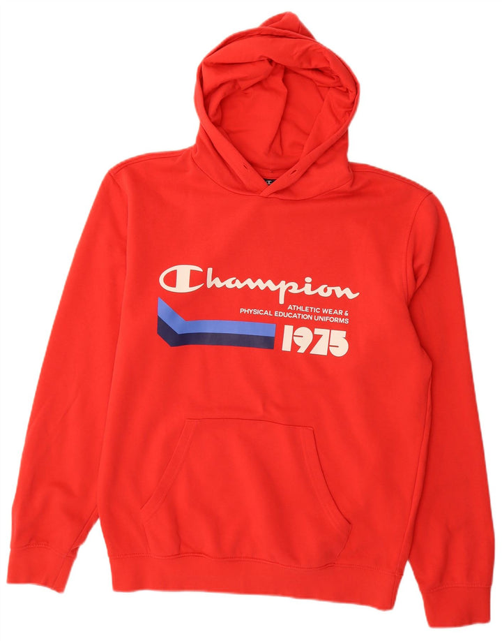Champion Sudadera Con Capucha Gráfica Para Hombre Jersey De Algodón Rojo Medio