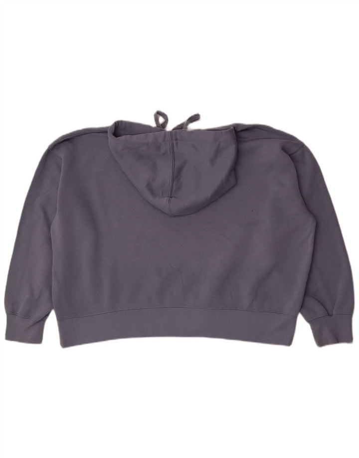 Zara Mujer Sudadera con Capucha Extragrande UK 10 Small Poliéster Azul