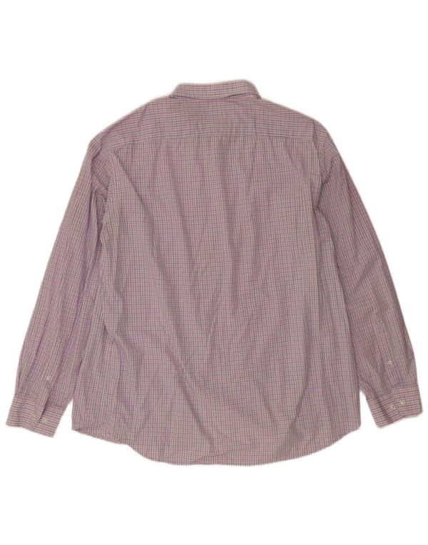 Carrera Camisa de corte regular para hombre 3XL Algodón a cuadros morado