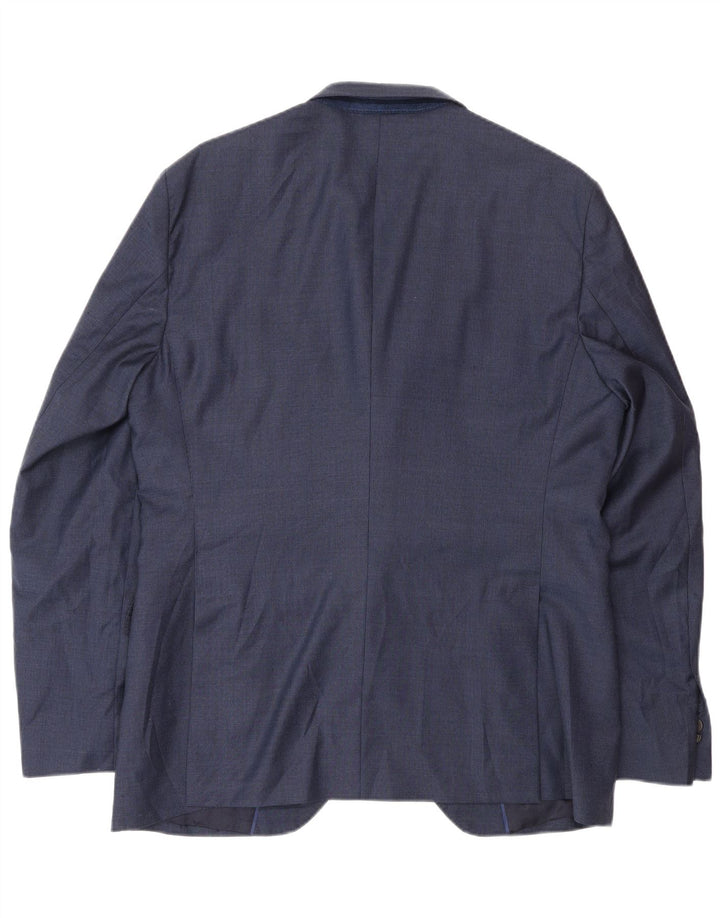 Massimo Dutti Chaqueta Blazer Hombre EU 50 Mediana Azul Marino Pata De Gallo