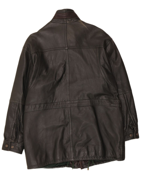 Shelter Bay Abrigo de cuero para hombre Reino Unido 38 Mediano Negro