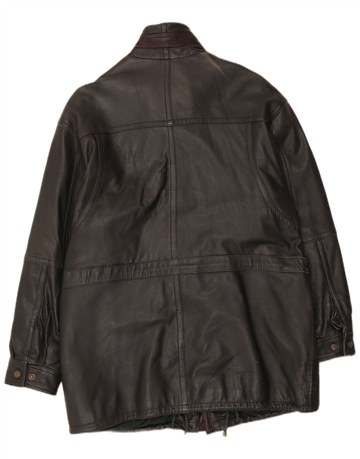 Shelter Bay Abrigo de cuero para hombre Reino Unido 38 Mediano Negro