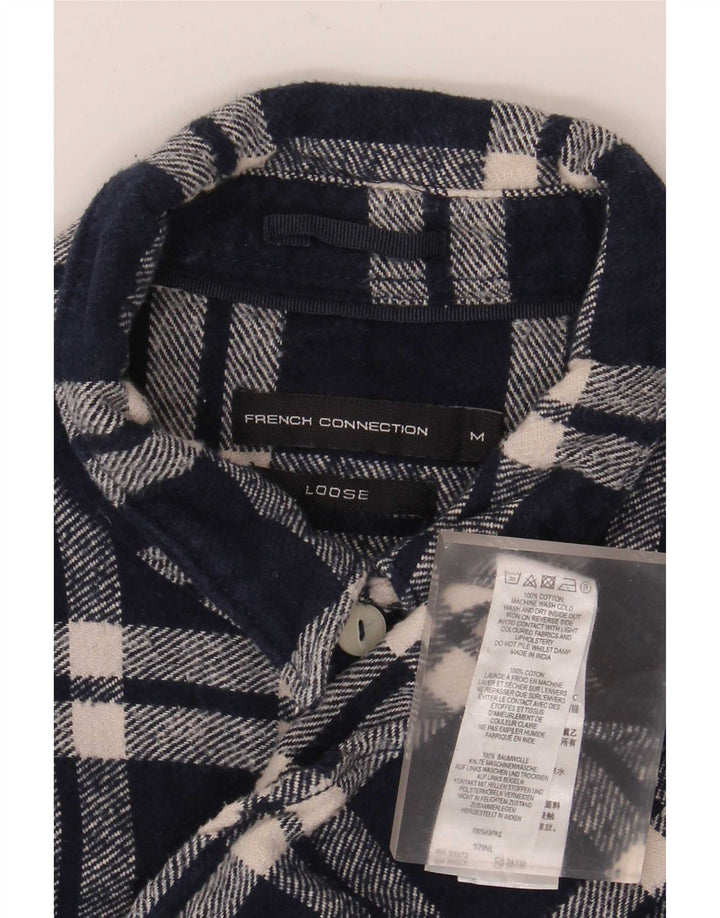 Camisa de franela holgada de hombre de French Connection a cuadros en azul marino mediano