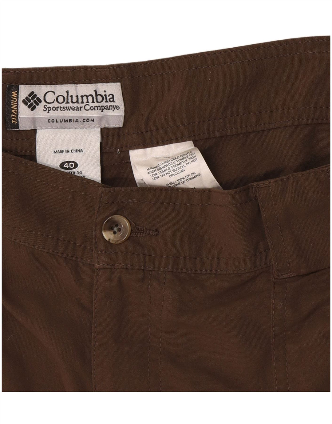 Columbia Shorts Cargo Hombre W40 XL Nylon Marrón