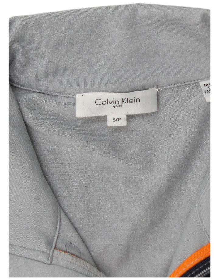 CALVIN KLEIN Mens Tracksuit Top Jacket Small Grey Colourblock Polyester
