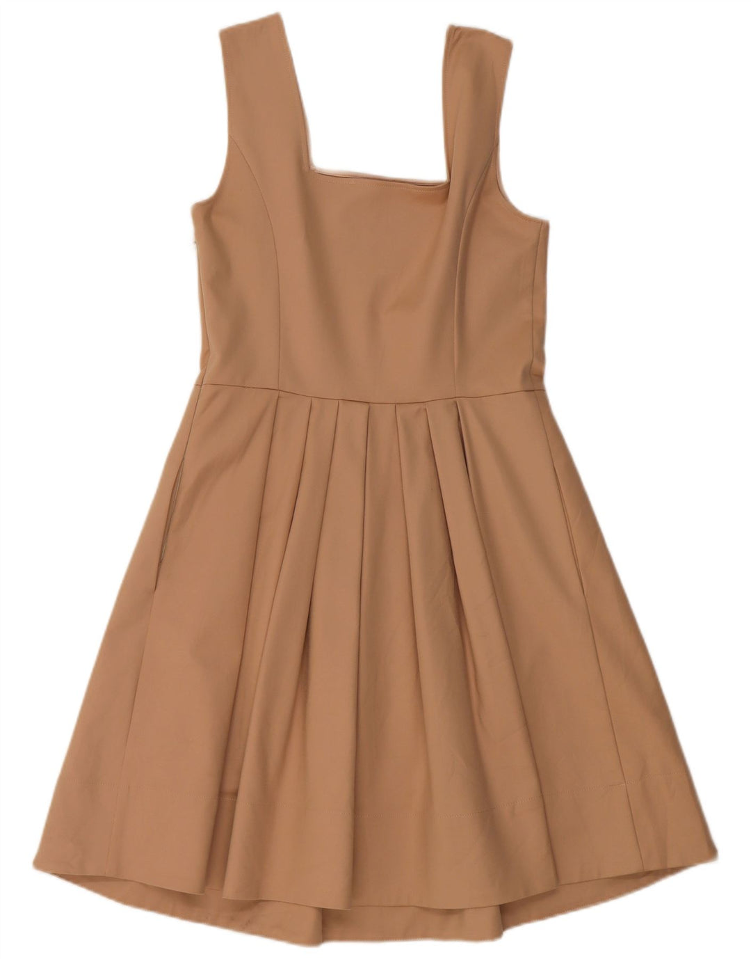 TRUSSARDI Vestido evasé sin mangas para mujer IT 44 Algodón beige medio