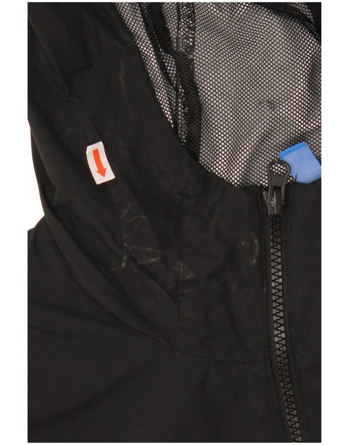 ADIDAS Chaqueta impermeable con capucha para hombre UK 38 Mediano Negro Colorblock Poliéster