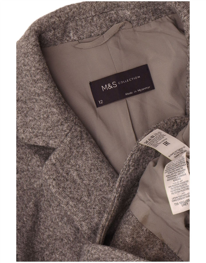 Marks & Spencer Chaqueta tipo blazer de 2 botones para mujer UK 42 Poliéster gris medio