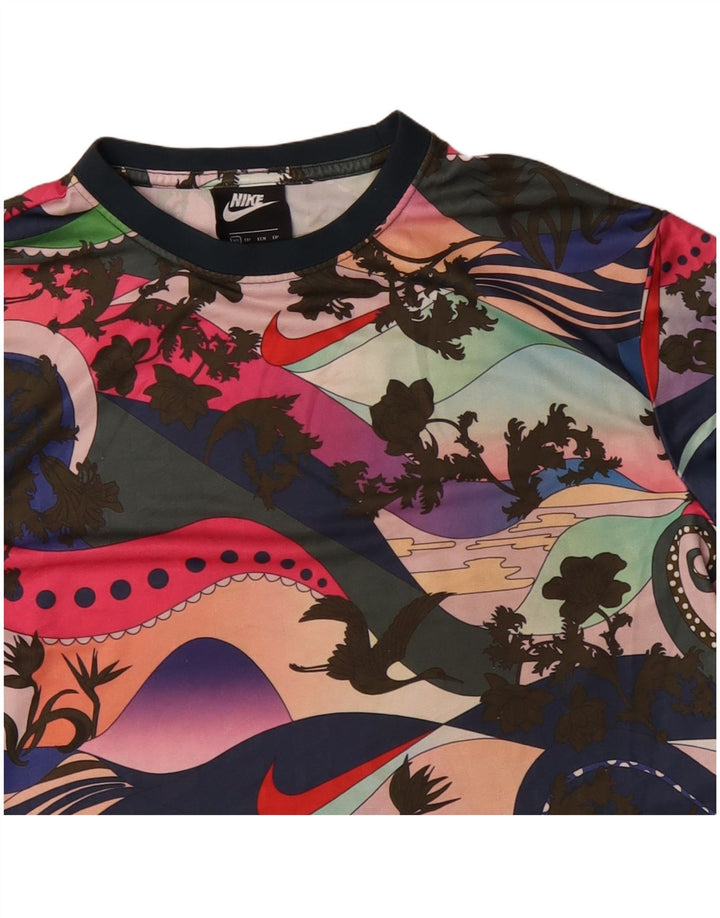 NIKE Camiseta corta con gráfico para mujer UK 6 XS Multicolor Floral