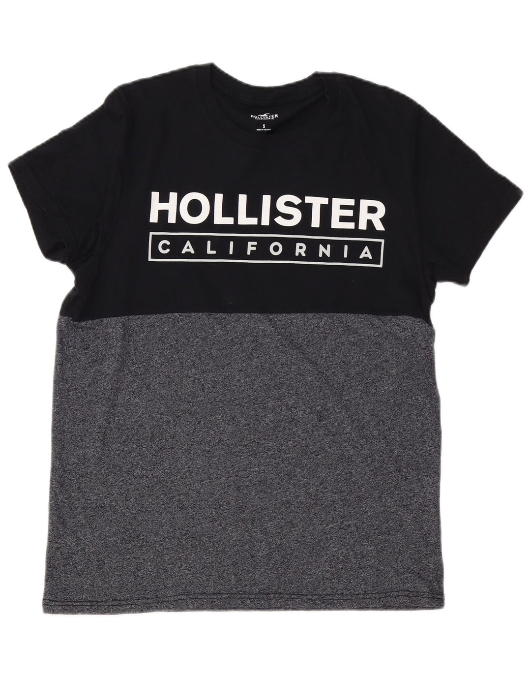HOLLISTER Camiseta gráfica para hombre Top Small Black Colorblock