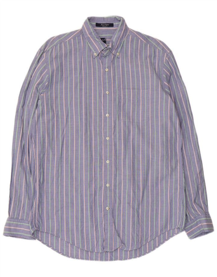 Camisa Gant Regular Fit De Algodón A Rayas Azul Grande |
