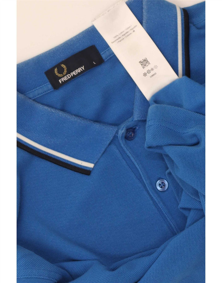 Fred Perry Polo Para Hombre De Algodón A Rayas Azul Grande