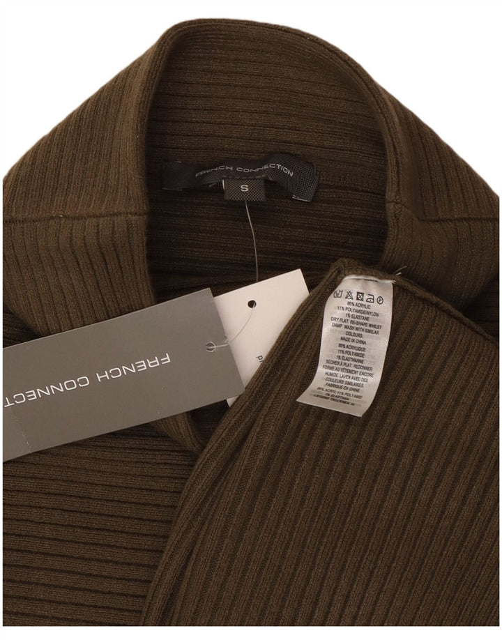 French Connection Suéter tipo jersey con cuello alto para mujer UK 10 Small Khaki