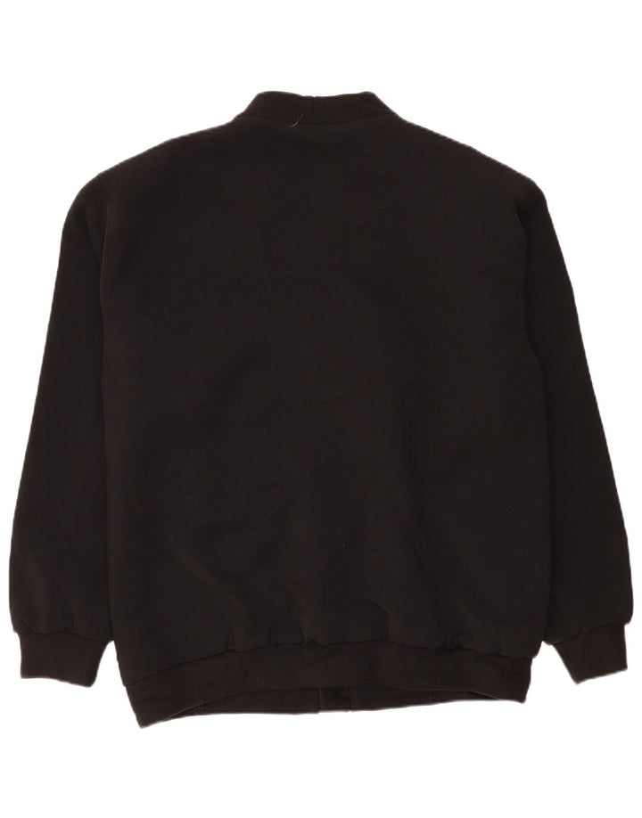 VINTAGE Chaqueta Bomber para Hombre Reino Unido 42 XL Poliéster Colorblock Negro