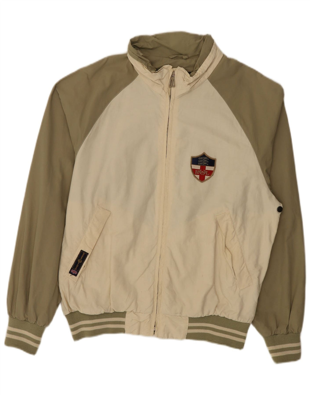 Henri Lloyd Chaqueta bomber para hombre UK 40 Large Caqui Colorblock