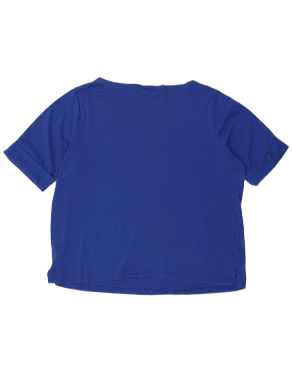 RALPH LAUREN Camiseta para mujer Top UK 22 3XL Algodón azul