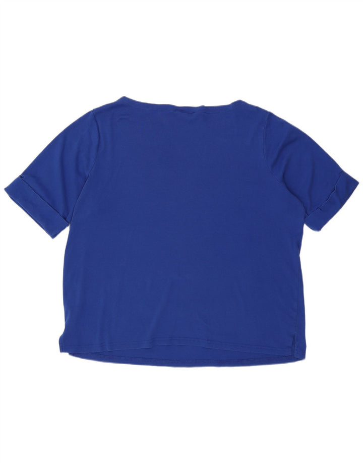 RALPH LAUREN Camiseta para mujer Top UK 22 3XL Algodón azul