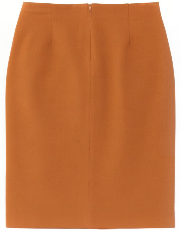 Falda lápiz vintage para mujer EU 46 Grande W30 Lana marrón