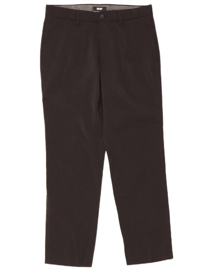 DKNY Womens Slim Chino Trousers W30 L29 Black Polyester