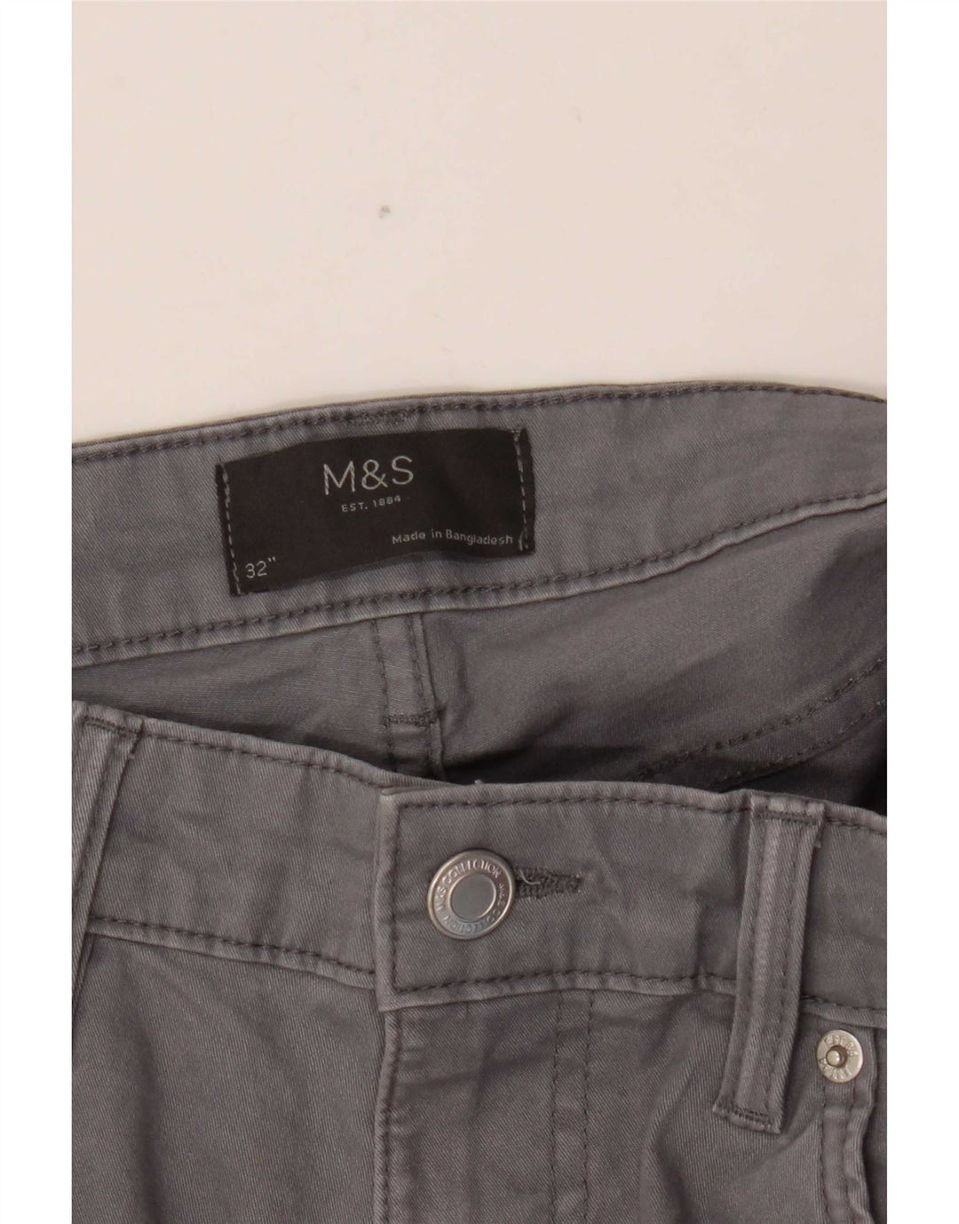 Marks & Spencer Pantalones cortos casuales para hombre W32 Algodón gris medio