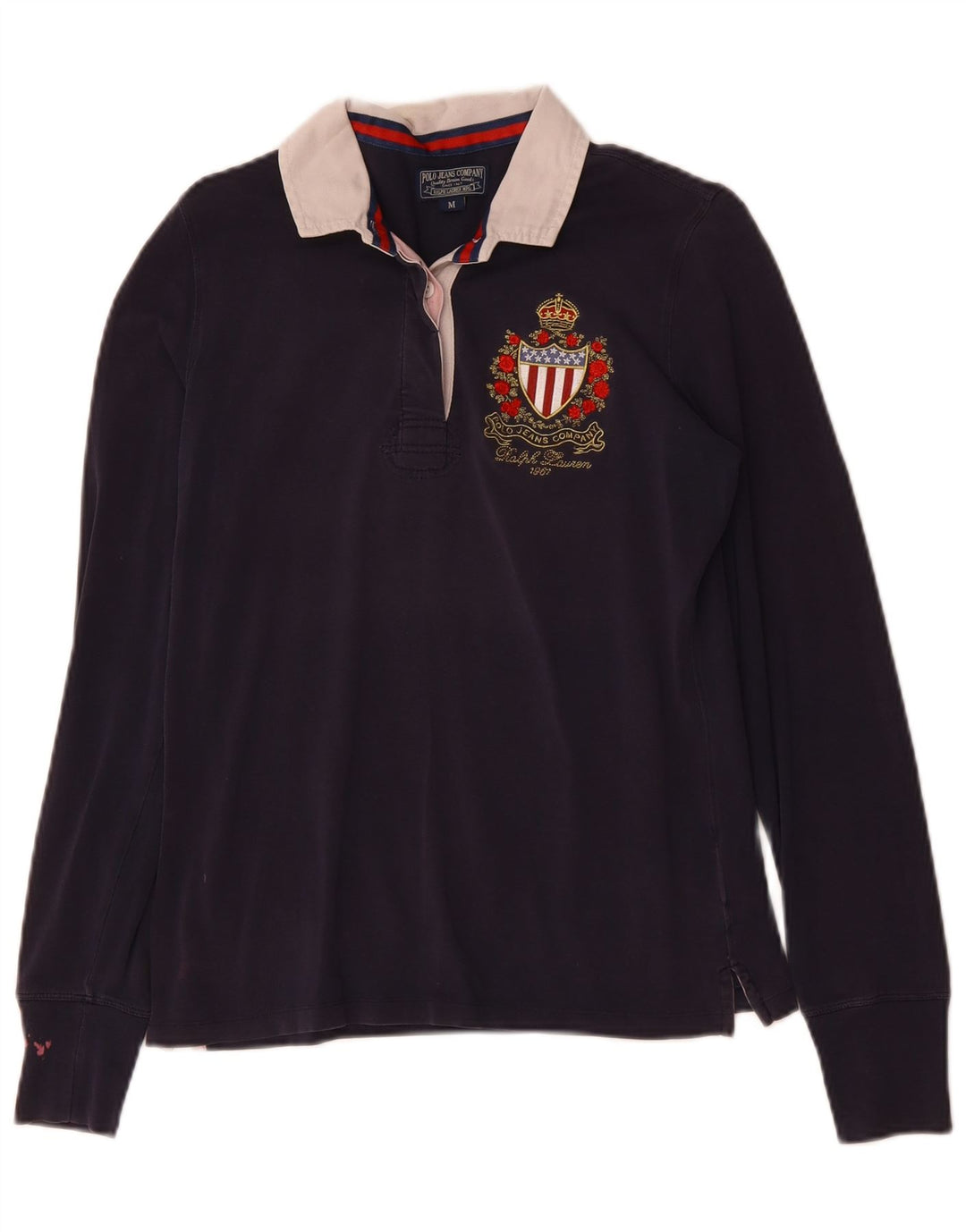 POLO RALPH LAUREN Polo de manga larga para mujer UK 40 Azul marino mediano