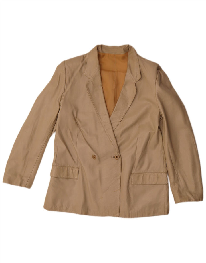 Vintage mujer chaqueta blazer de doble pecho IT 42 Beige medio